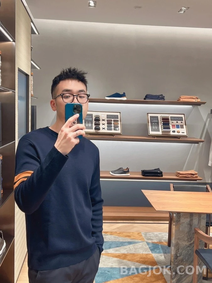 제냐 제냐 배색 스트라이프 니트 상세 이미지