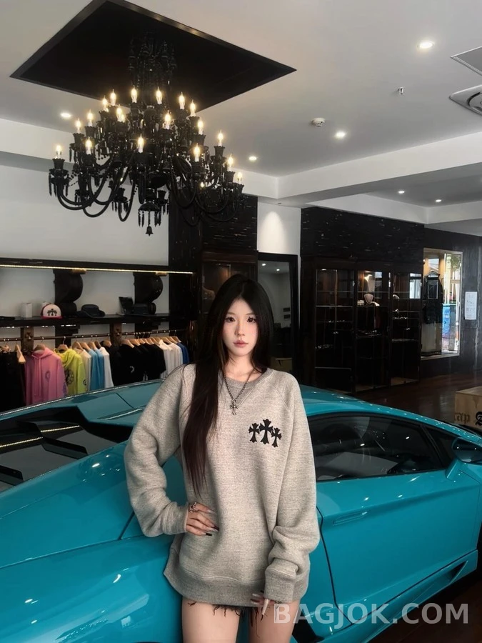 크롬하츠 크롬하츠 크로스 자수 CH 레터링 맨투맨 상세 이미지
