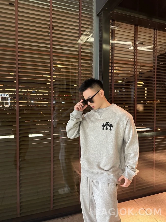 크롬하츠 크롬하츠 크로스 자수 CH 레터링 맨투맨 상세 이미지
