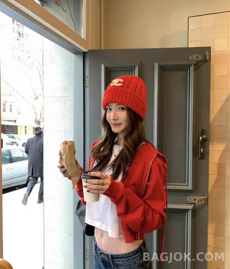 샤넬 샤넬 로고 케이블 니트 비니 상세 이미지