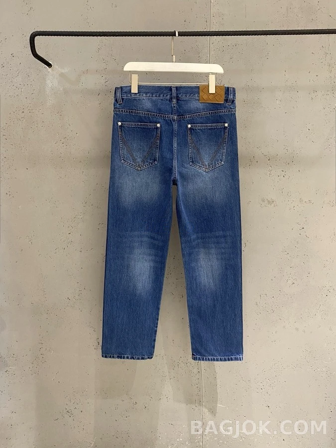 보테가베네타 보테가 베네타 위빙 레더 라벨 스트레이트 데님 팬츠 상세 이미지