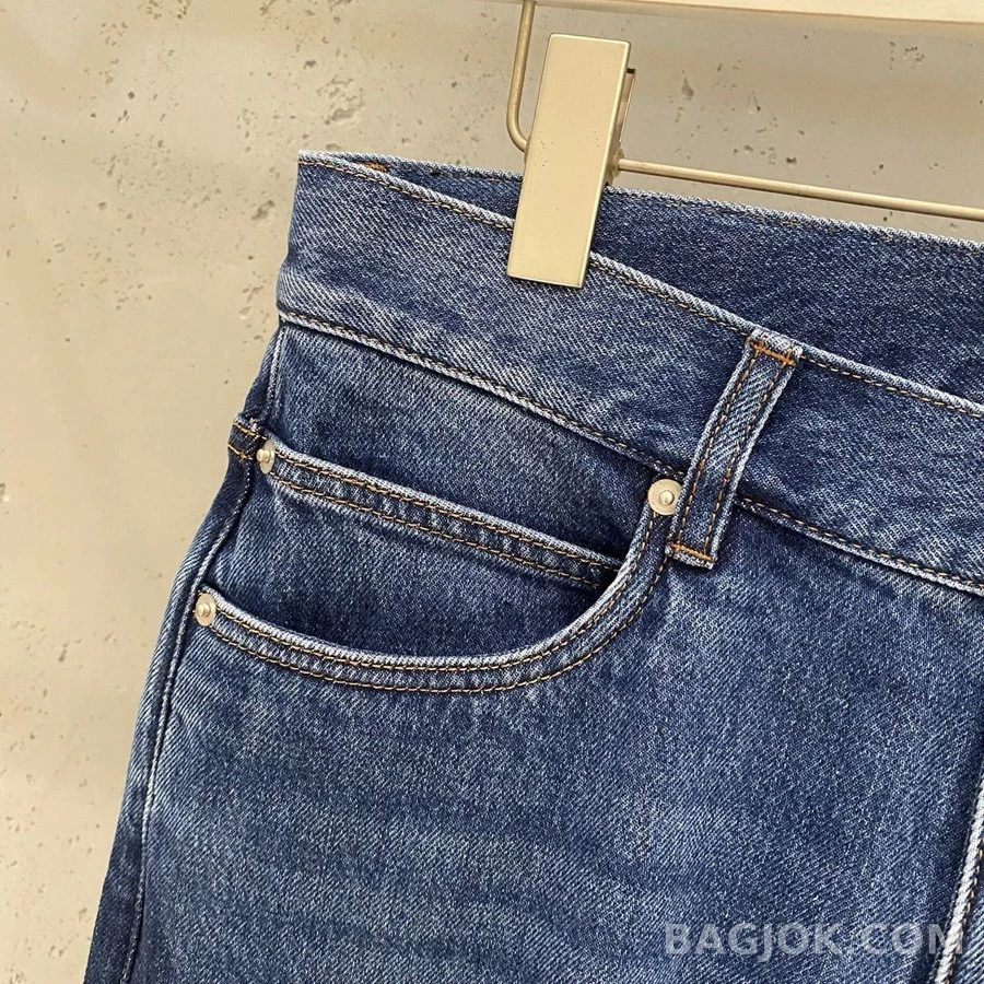 보테가베네타 보테가 베네타 위빙 레더 라벨 스트레이트 데님 팬츠 상세 이미지