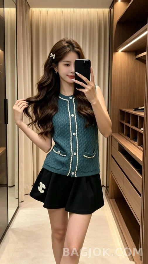 샤넬 샤넬 체인 트림 니트 베스트 상세 이미지