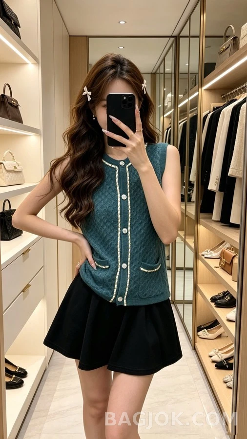 샤넬 샤넬 체인 트림 니트 베스트 상세 이미지