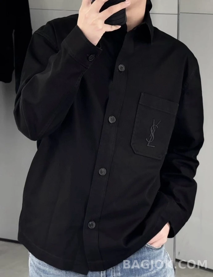 생로랑 세인트로랑 엠브로이더리 포켓 셔츠 상세 이미지