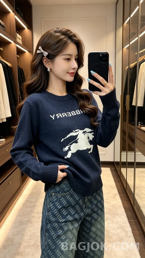 버버리 버버리 레터링 나이트 자카드 니트 상세 이미지
