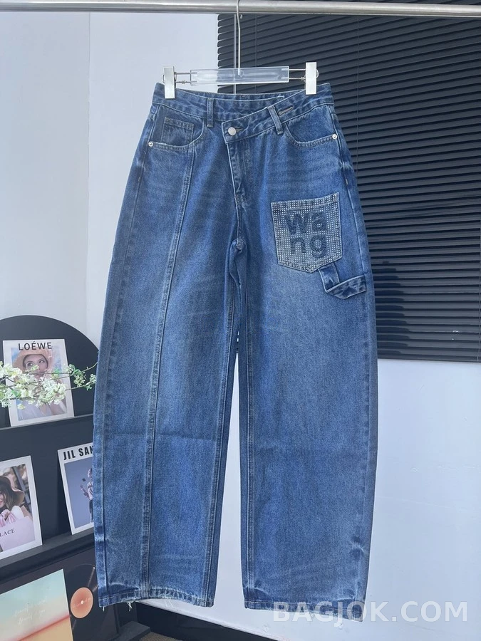 알렉산더 왕 알렉산더 왕 로고 포켓 와이드 데님 팬츠 상세 이미지