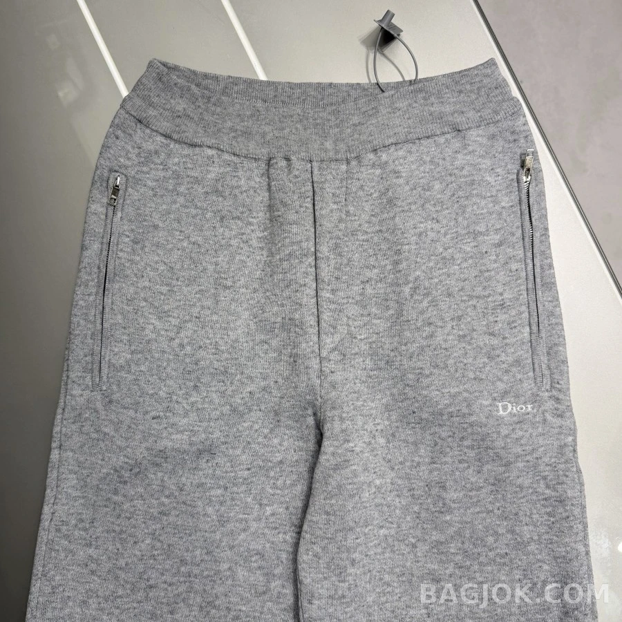 디올 디올 자수 드로스트링 트레이닝 팬츠 그레이 상세 이미지