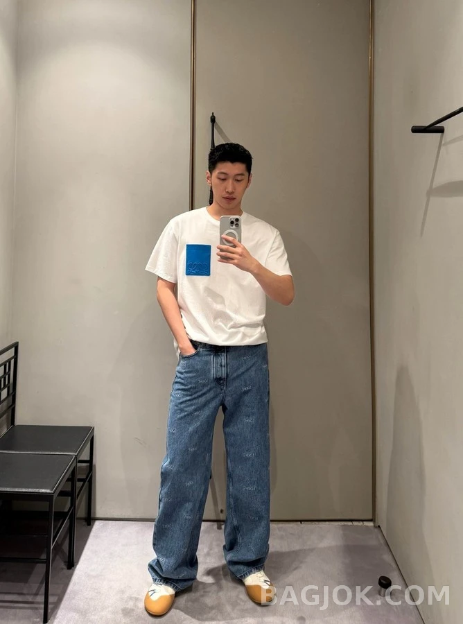 로에베 로에베 엠브로이더리 로고 데님 팬츠 상세 이미지
