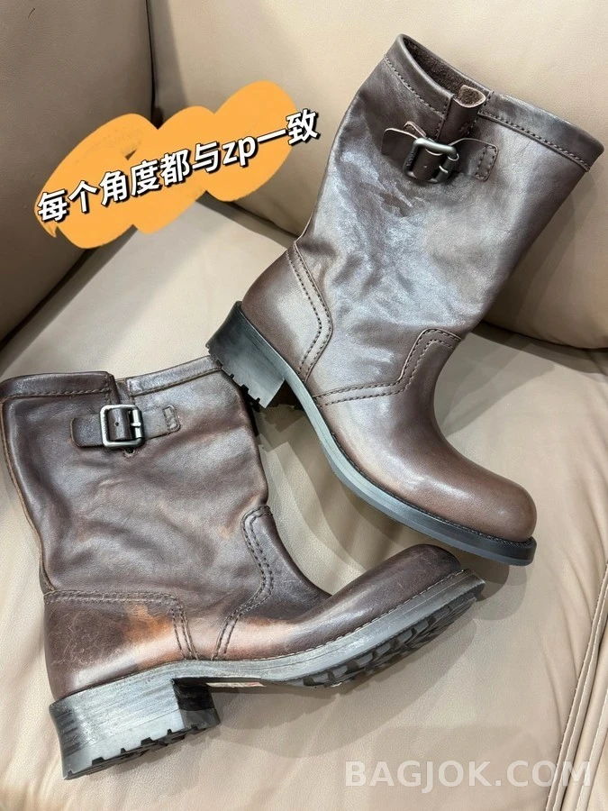 프라다 프라다 캔버스 패널 가죽 부츠 상세 이미지