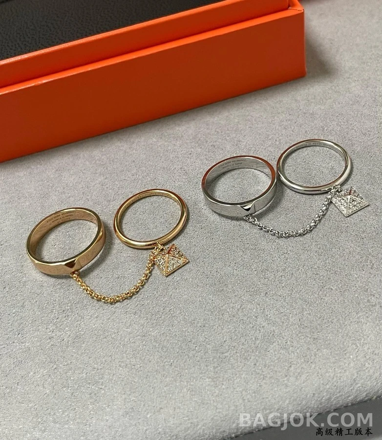 에르메스 에르메스 피라미드 참 체인 반지 상세 이미지