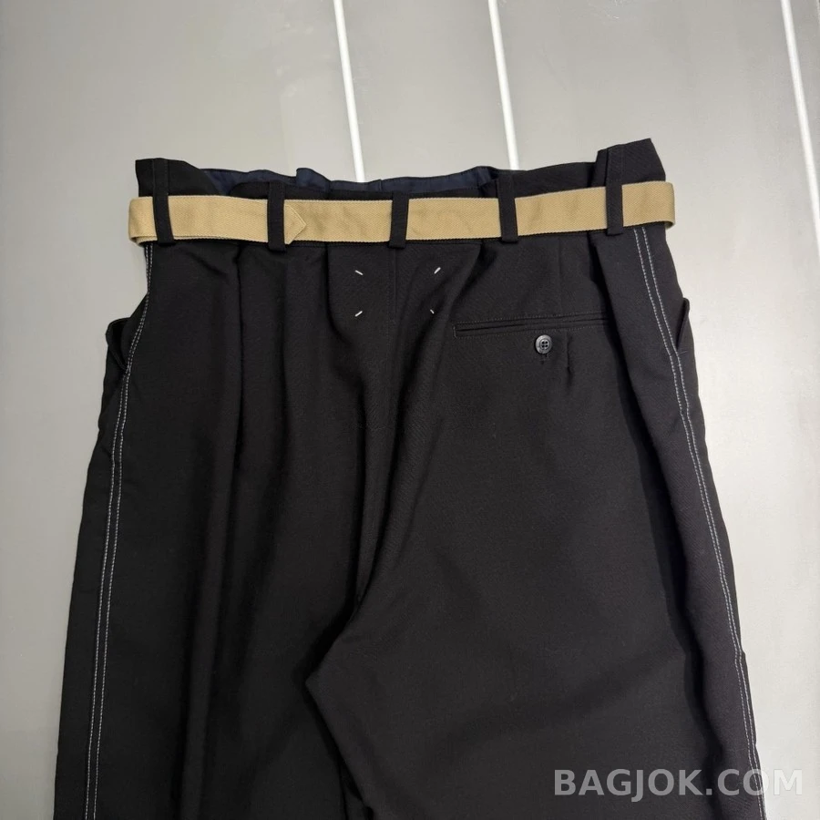 메종 마르지엘라 메종마르지엘라 벨트 울 플리츠 팬츠 상세 이미지