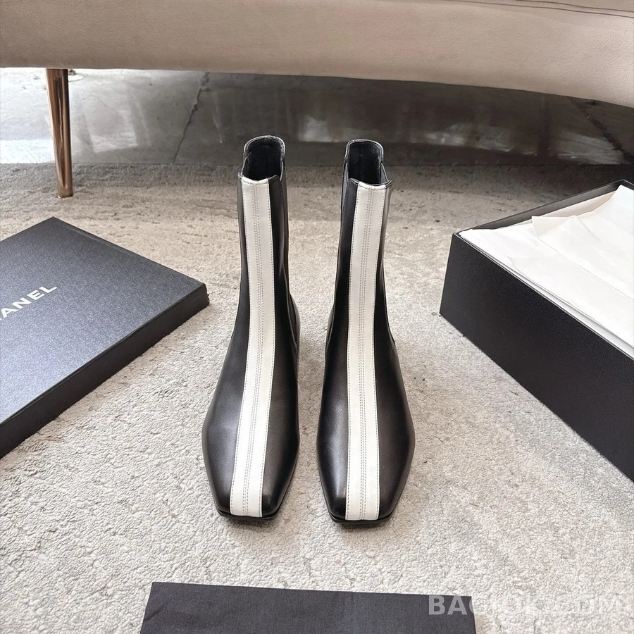 샤넬 샤넬 투톤 레더 첼시 부츠 상세 이미지