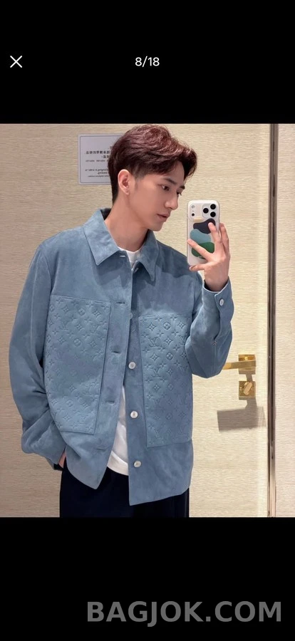 루이비통 루이비통 모노그램 엠보싱 레더 자켓 상세 이미지