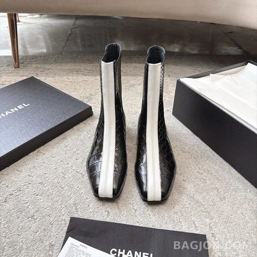 샤넬 샤넬 투톤 악어엠보 첼시 부츠 상세 이미지