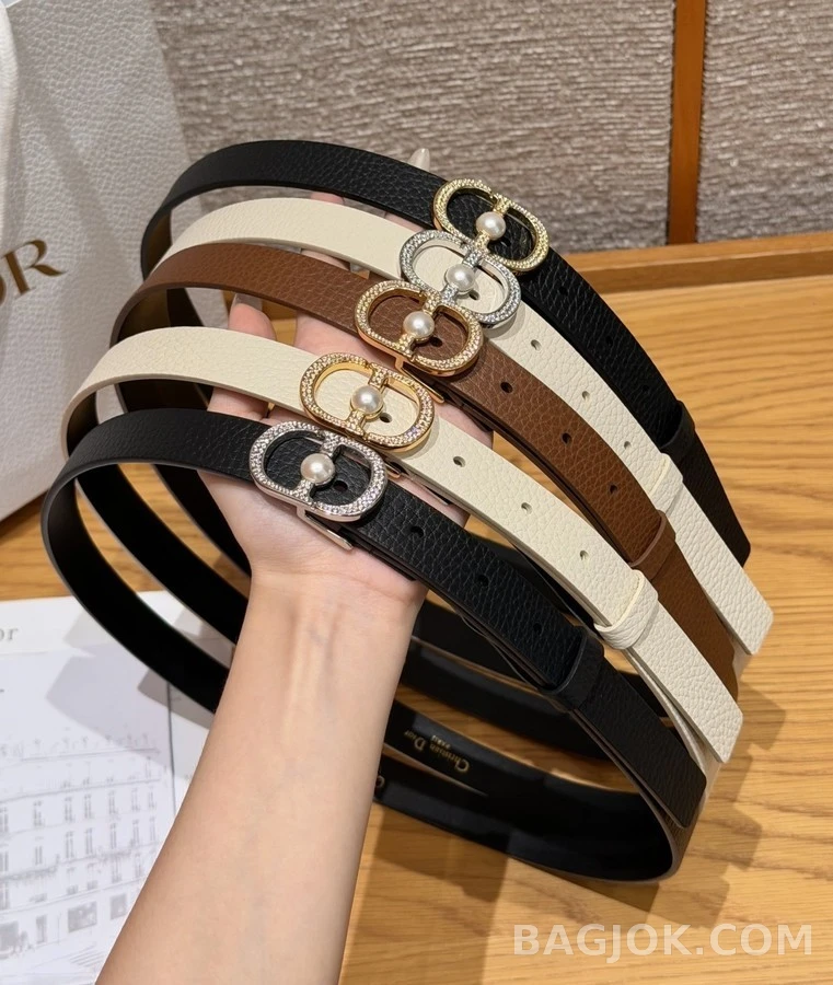 디올 디올 로고 진주 장식 벨트 상세 이미지