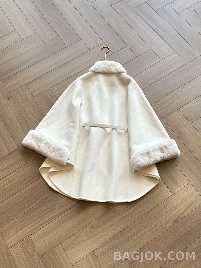 로로피아나 로로피아나 퍼 칼라 케이프 자켓 레드 상세 이미지