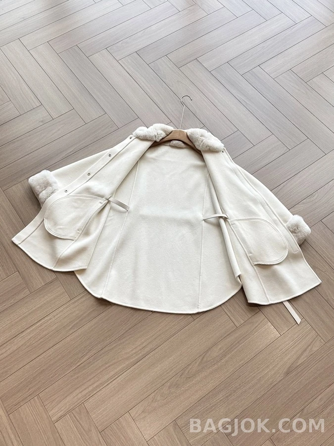 로로피아나 로로피아나 퍼 칼라 케이프 자켓 레드 상세 이미지