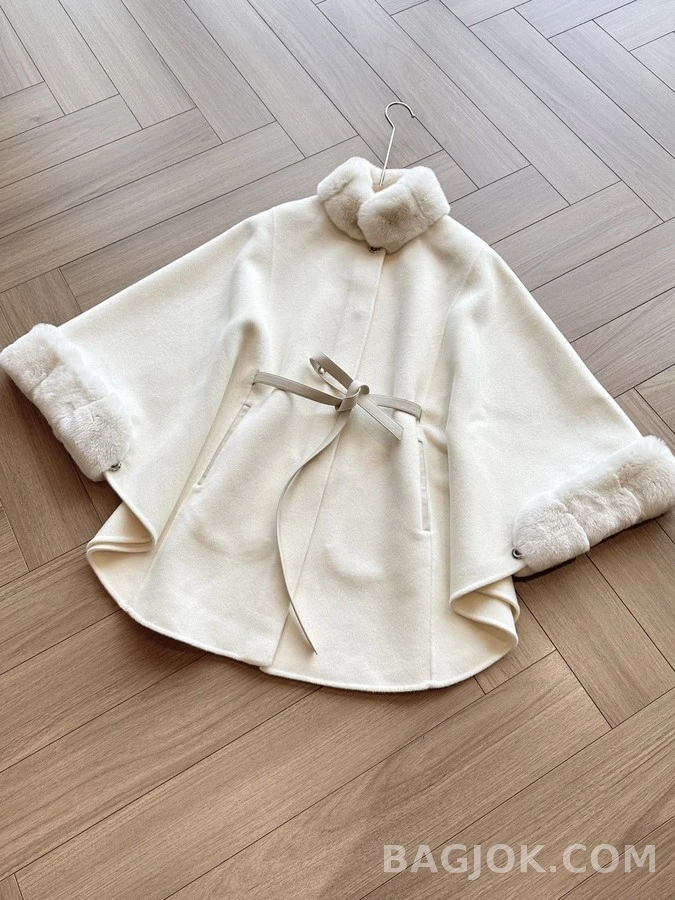로로피아나 로로피아나 퍼 칼라 케이프 자켓 레드 상세 이미지