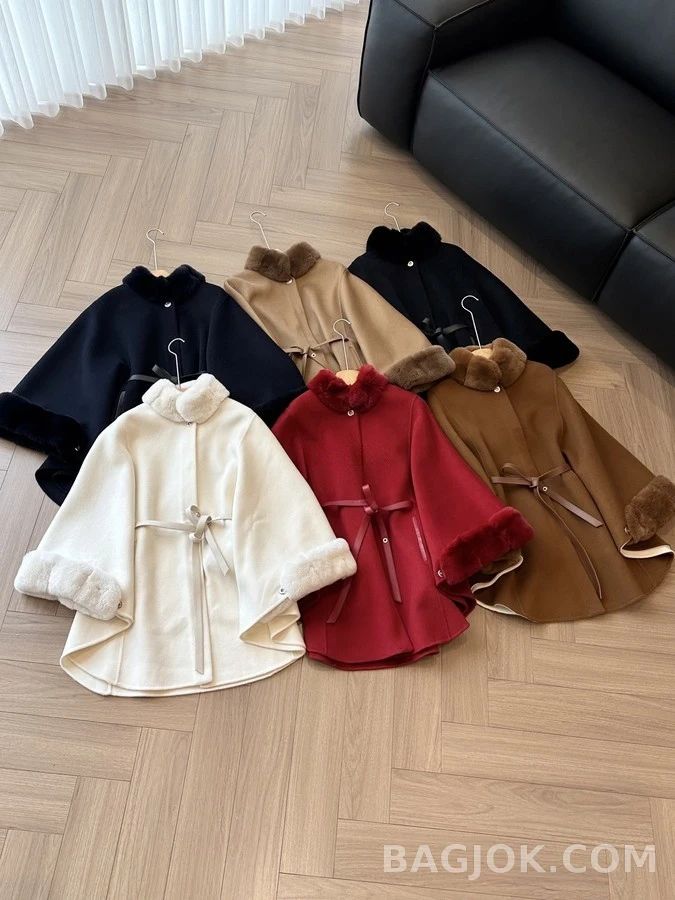 로로피아나 로로피아나 퍼 칼라 케이프 자켓 레드 상세 이미지