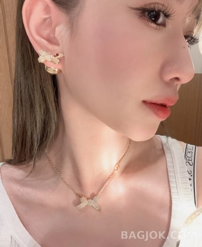 디올 디올 큐빅 리본 목걸이 상세 이미지
