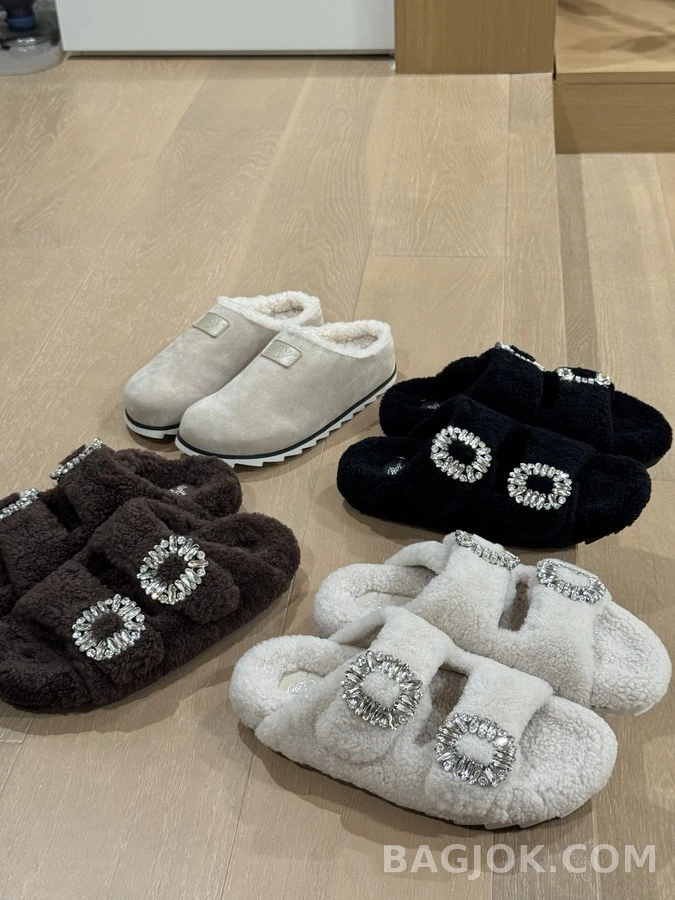 로저 비비에 로저비비에 큐빅 장식 양모 뮬 상세 이미지