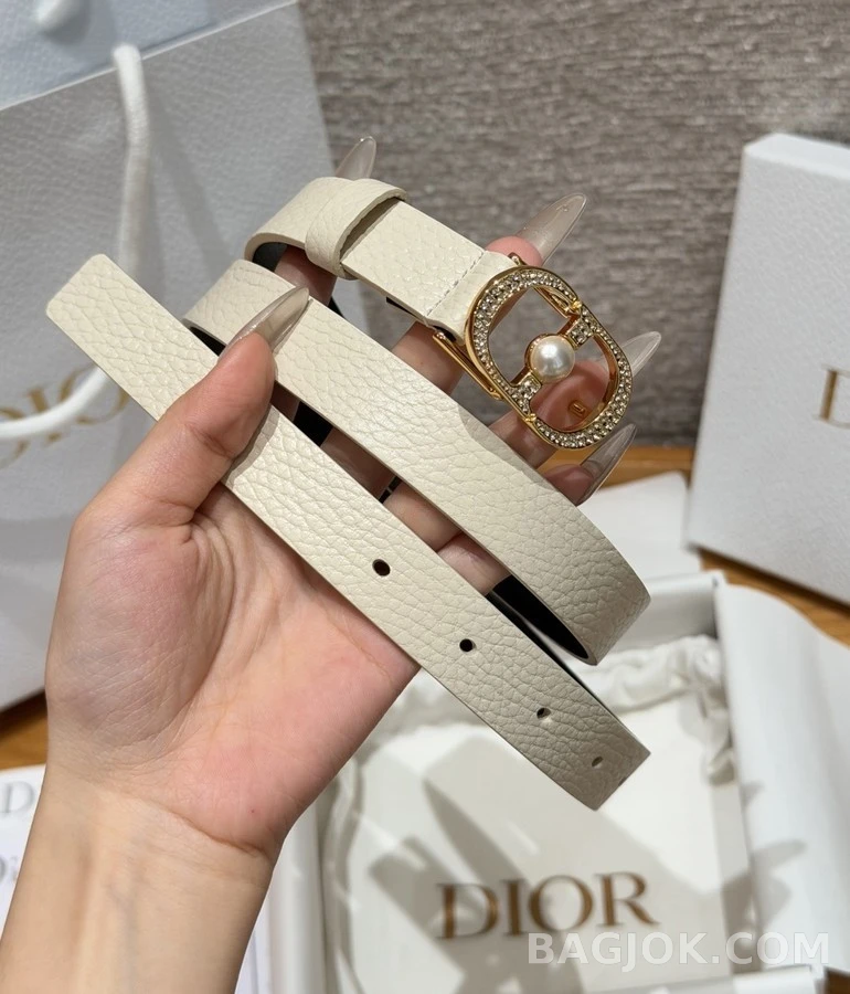 디올 디올 로고 진주 스톤 버클 벨트 상세 이미지