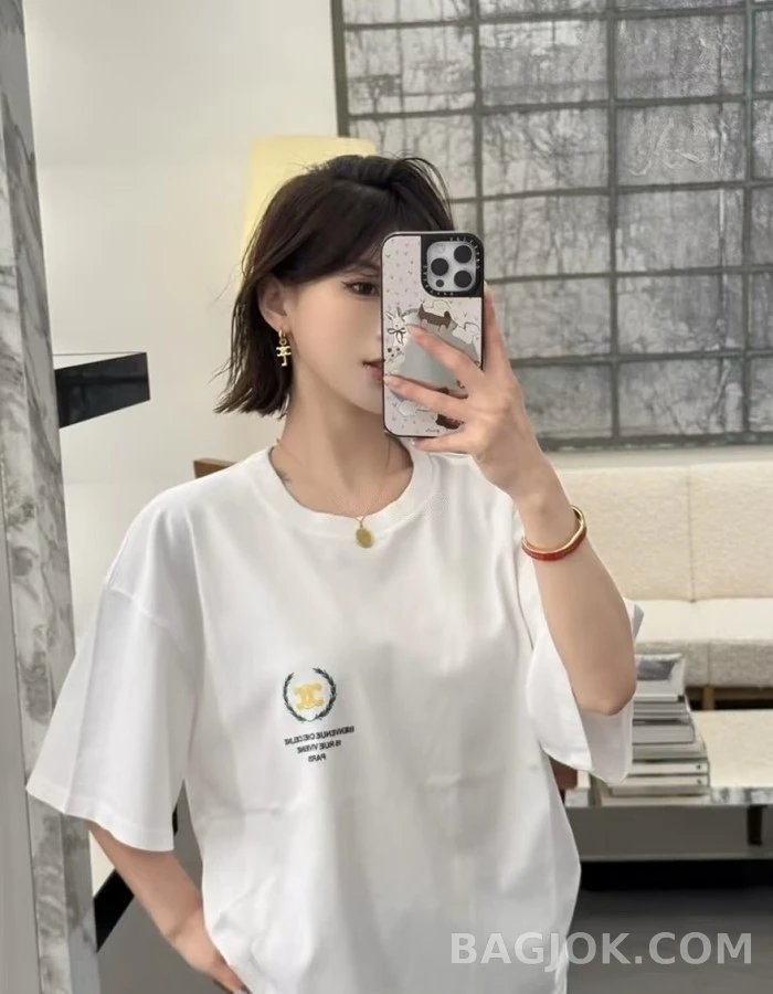셀린느 셀린느 비즈 테두리 타원 로고 목걸이 상세 이미지