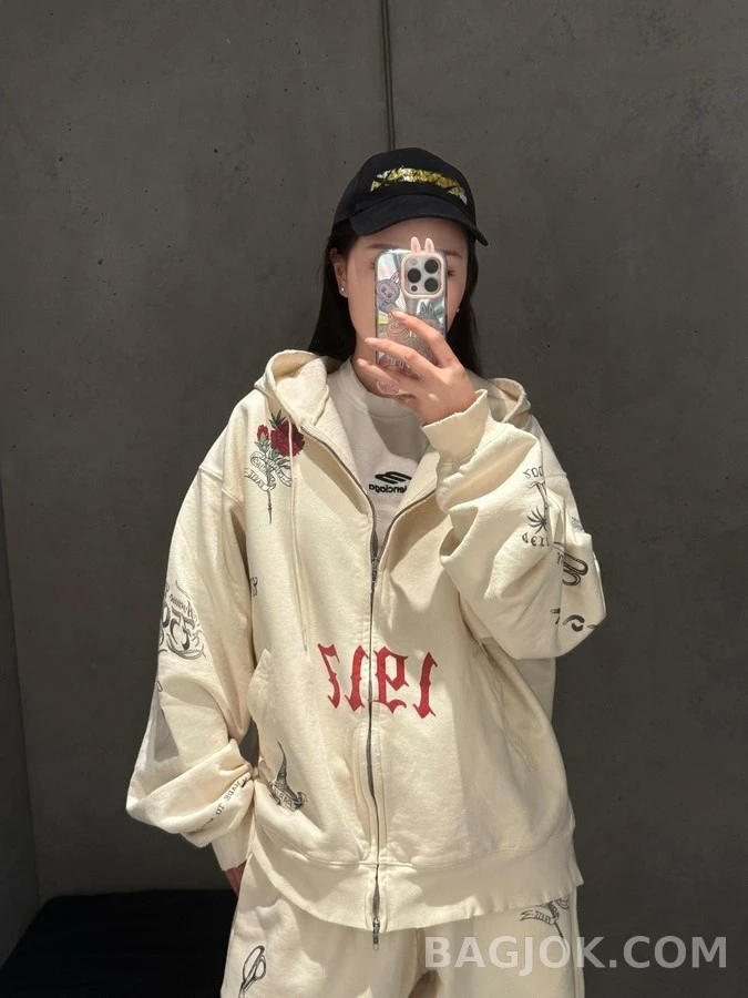 발렌시아가 발렌시아가 타투 그래픽 후드 집업 상세 이미지