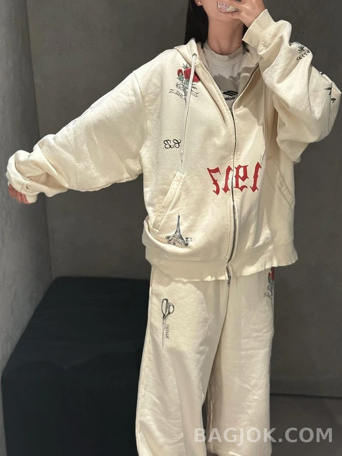 발렌시아가 발렌시아가 타투 그래픽 후드 집업 상세 이미지
