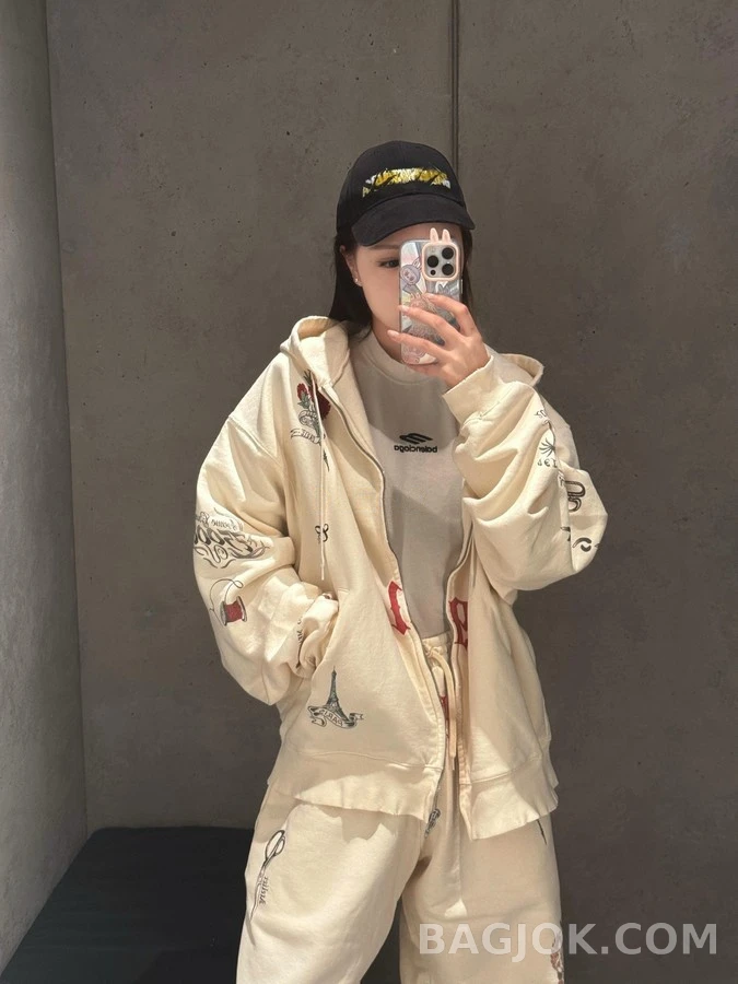 발렌시아가 발렌시아가 타투 그래픽 후드 집업 상세 이미지