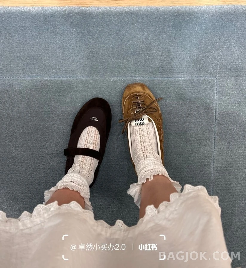 미우미우 미우미우 NB 콜라보 발레 플랫 상세 이미지