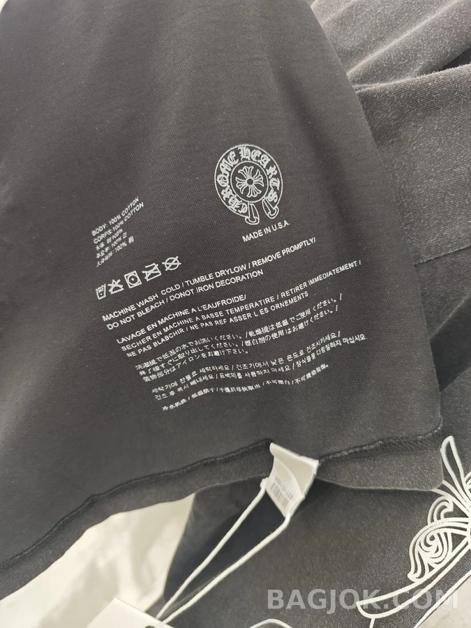 크롬하츠 크롬하츠 워싱 크로스 레터링 긴팔 티셔츠 상세 이미지