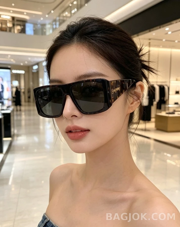 생로랑 세인트로랑 토터스쉘 스퀘어 선글라스 상세 이미지