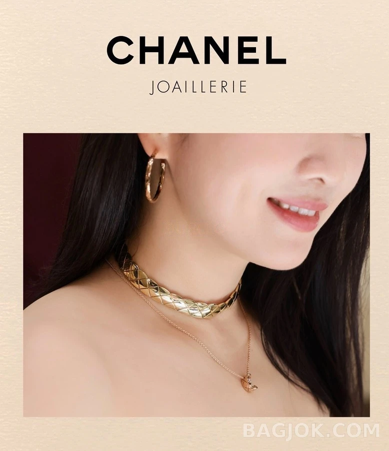 샤넬 샤넬 코코 크러쉬 와이드 다이아몬드 패턴 초커 상세 이미지