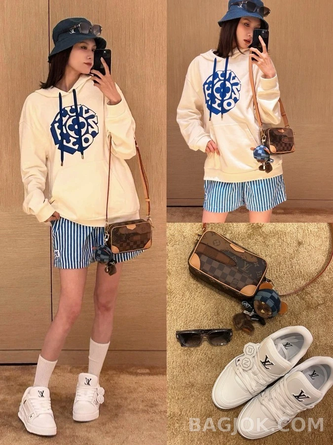 루이비통 루이비통 Louis Bear 체크 비니 라이더 키링 상세 이미지