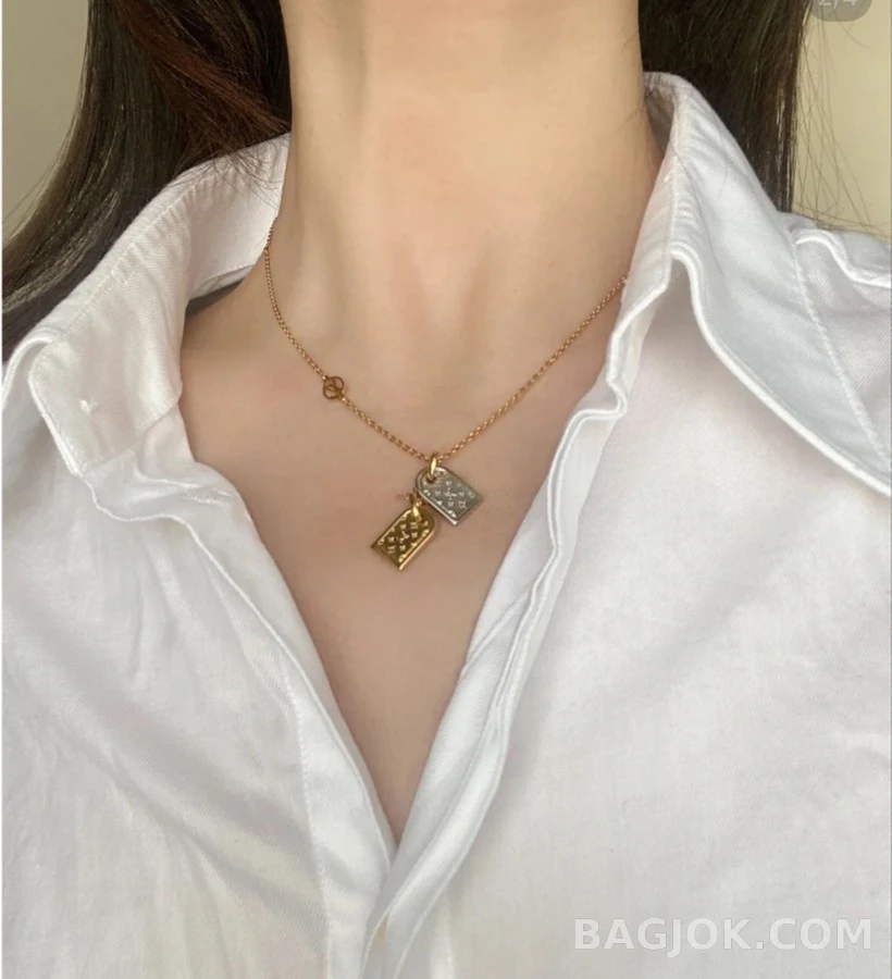 루이비통 루이비통 나노그램 모노그램 투톤 목걸이 상세 이미지