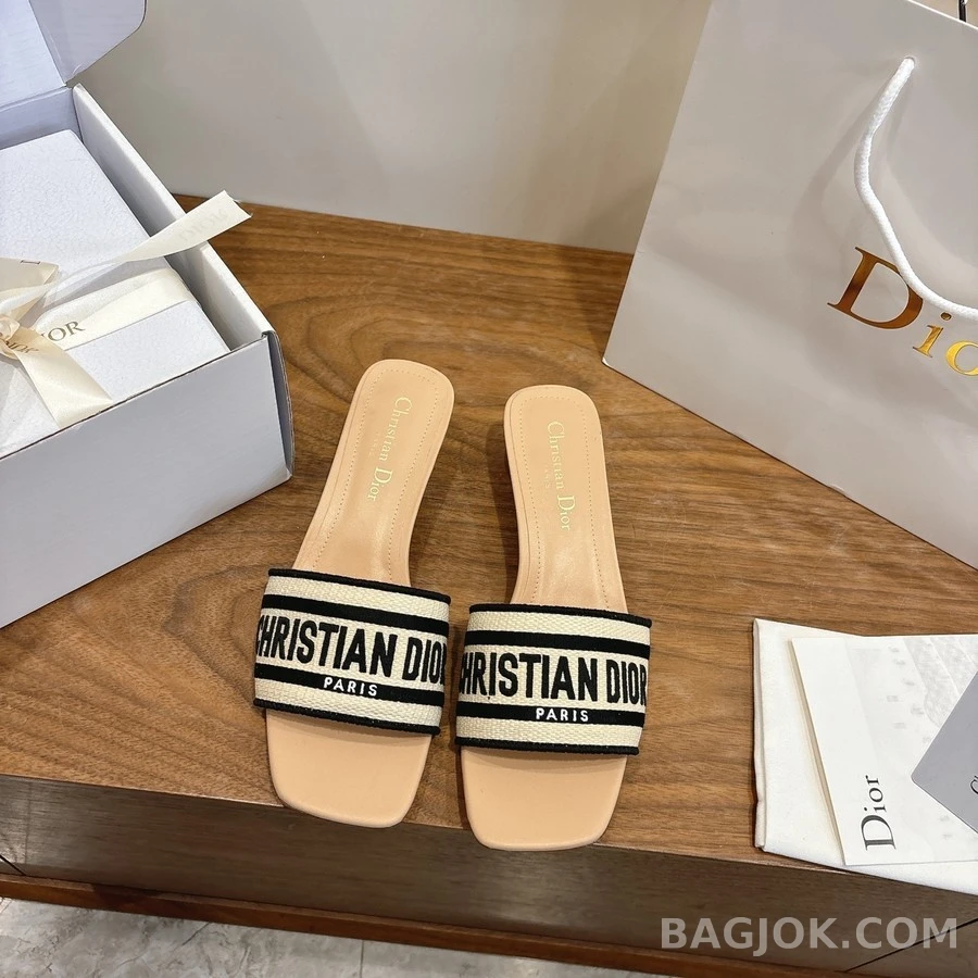 디올 디올 Dway 스트라이프 레터링 샌들 상세 이미지