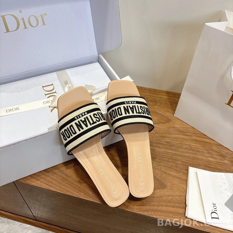 디올 디올 Dway 스트라이프 레터링 샌들 상세 이미지