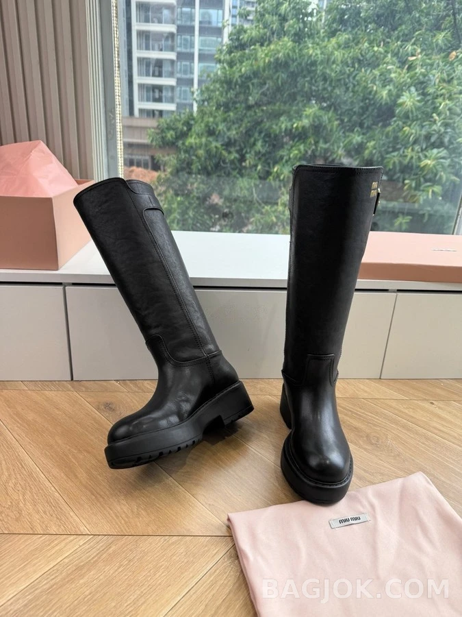 미우미우 미우미우 청키솔 라이딩 롱부츠 상세 이미지
