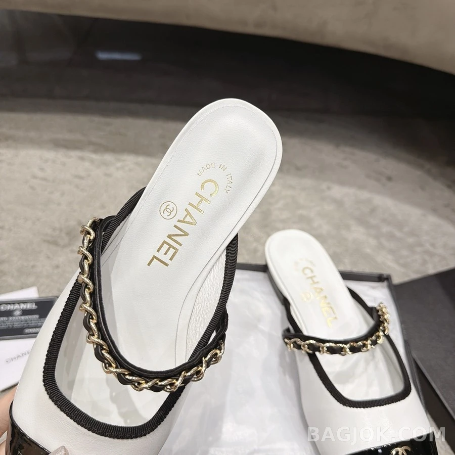 샤넬 샤넬 체인 투톤 메리제인 뮬 상세 이미지