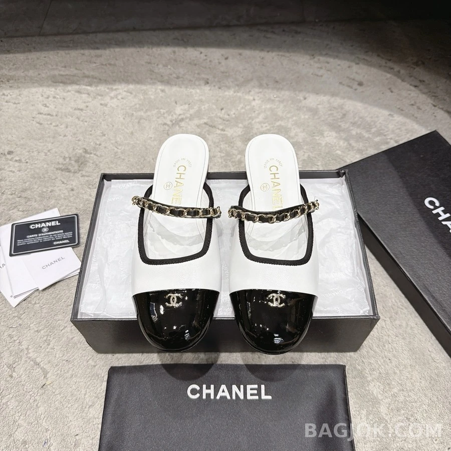 샤넬 샤넬 체인 투톤 메리제인 뮬 상세 이미지