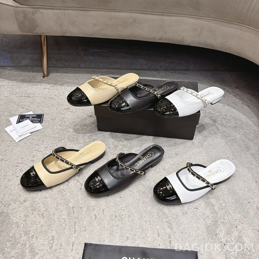 샤넬 샤넬 체인 투톤 메리제인 뮬 상세 이미지