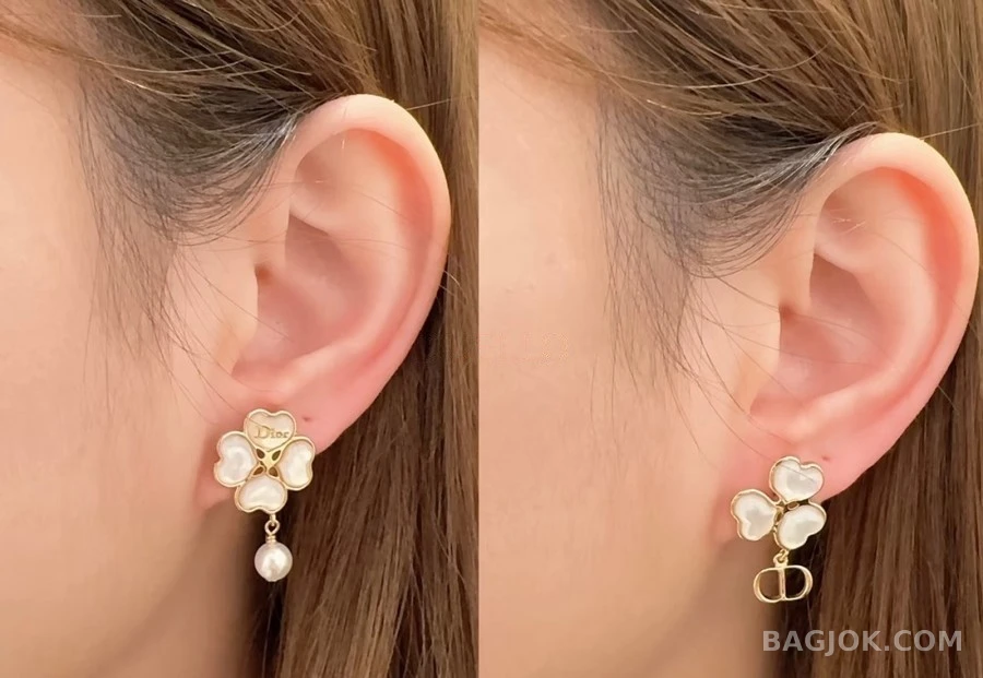디올 디올 쉘 클로버 비대칭 귀걸이 상세 이미지