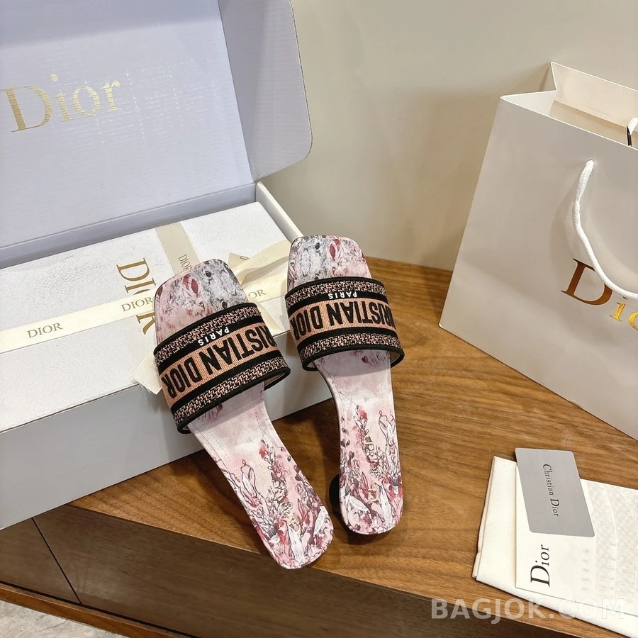 디올 디올 Dway 로고 자수 힐 샌들 상세 이미지