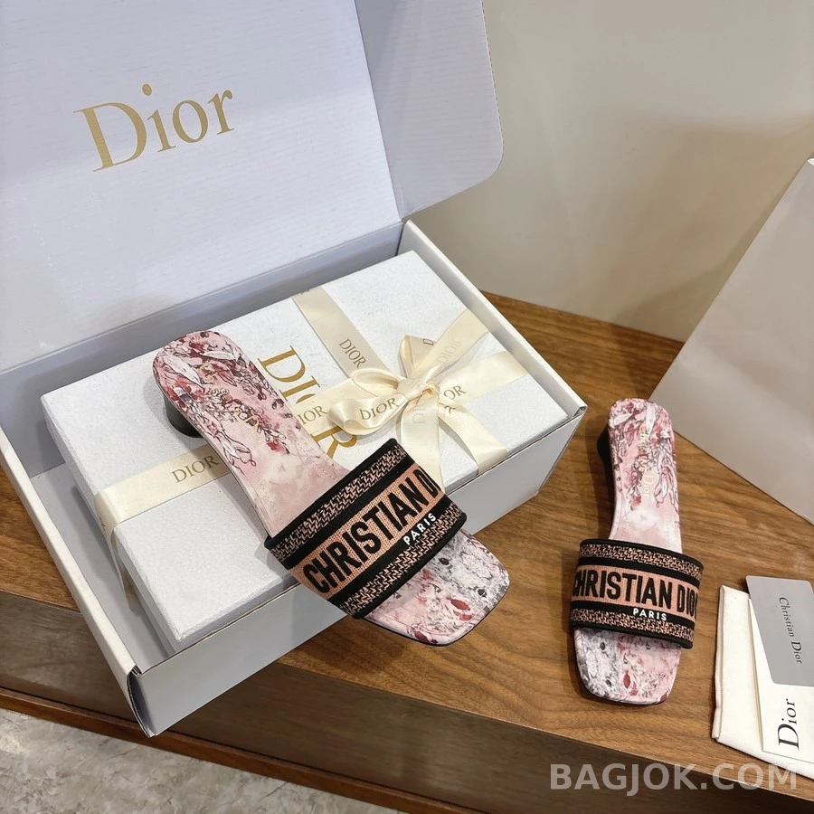 디올 디올 Dway 로고 자수 힐 샌들 상세 이미지