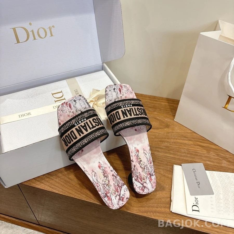 디올 디올 Dway 로고 자수 힐 샌들 상세 이미지