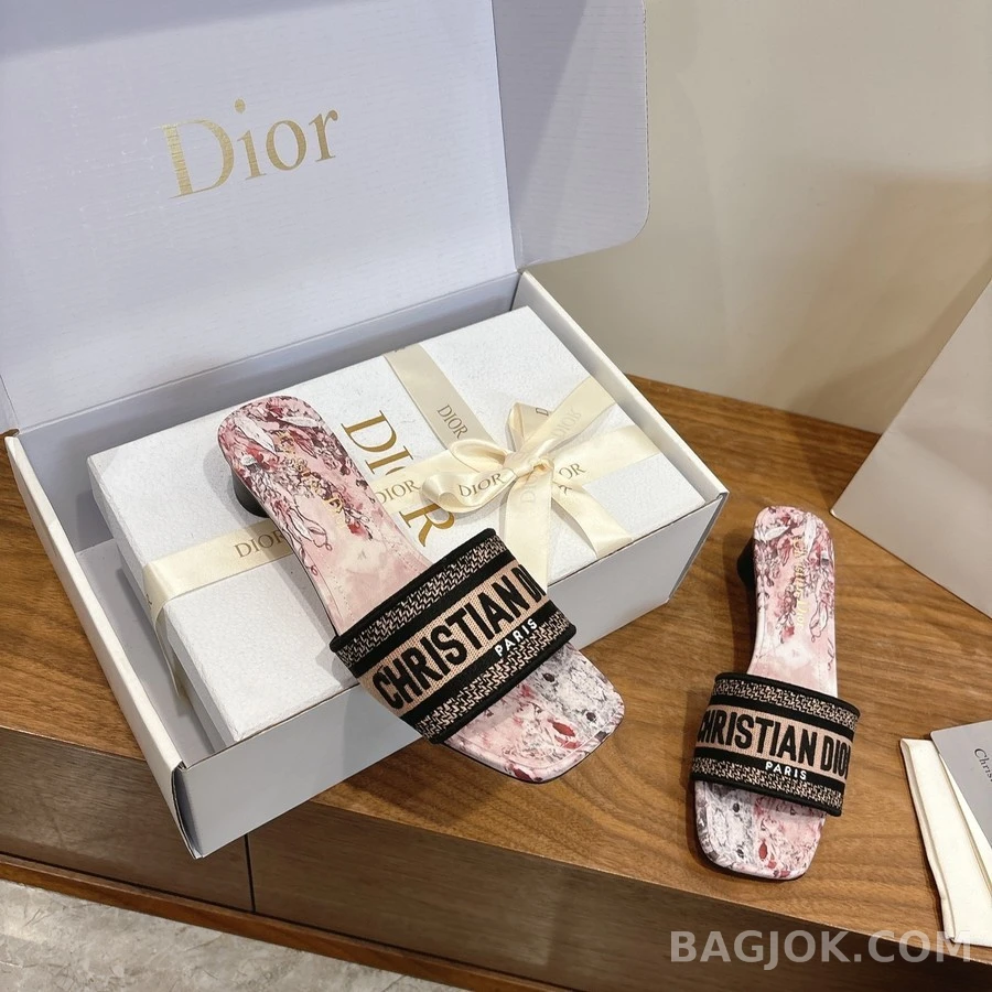 디올 디올 Dway 로고 자수 힐 샌들 상세 이미지