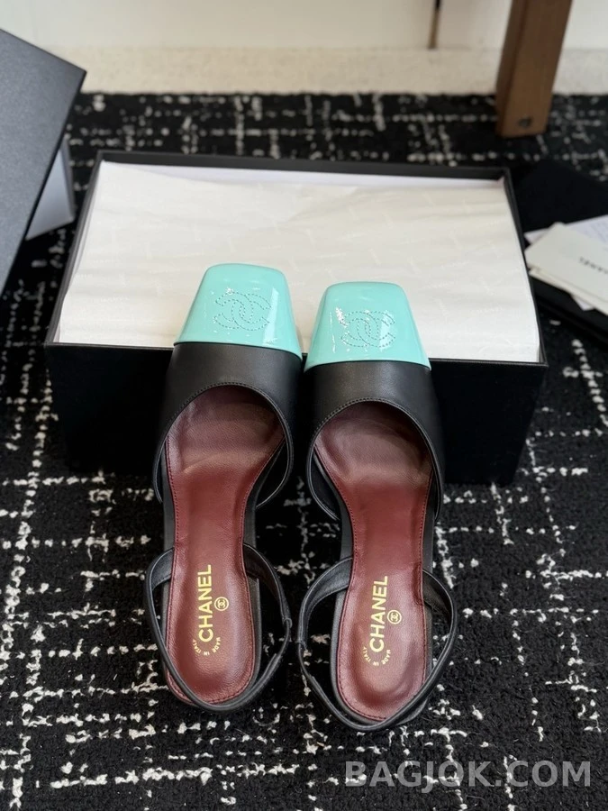 샤넬 샤넬 로고 캡토 슬링백 힐 상세 이미지