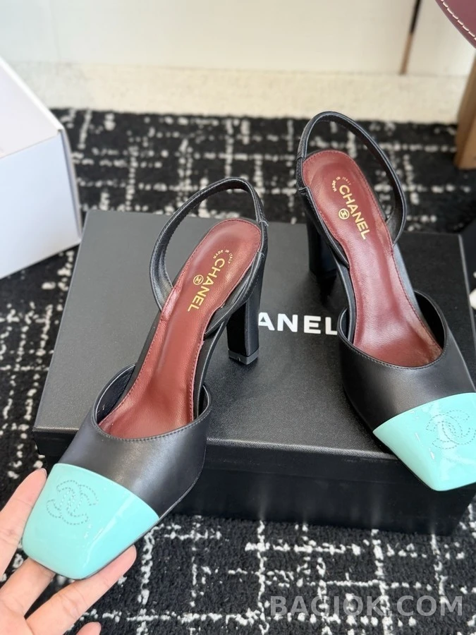 샤넬 샤넬 로고 캡토 슬링백 힐 상세 이미지
